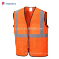 100% Polyester Breathable Mesh High Visibility Reflektierende Verkehrsweste Sicherheitsjacke Mit Klettverschluss Und Taschen Gelb